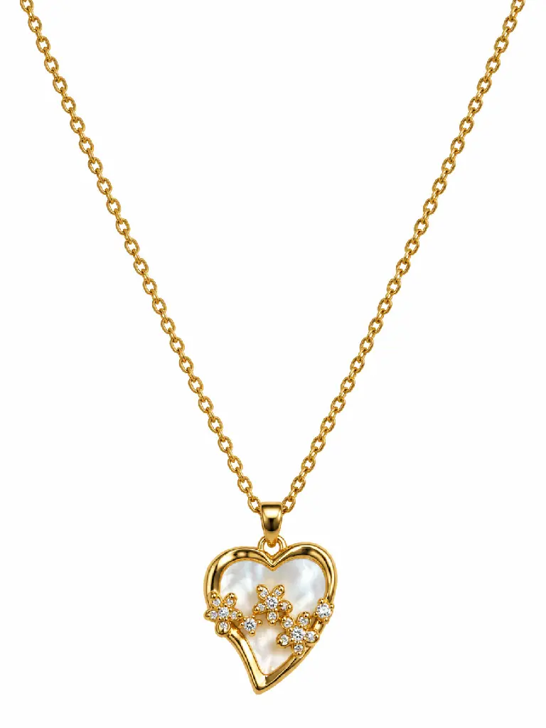 Gold Heart Pendant with Floral Sparkle.webp