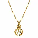 Polished Gold Gourd Pendant Necklace.webp
