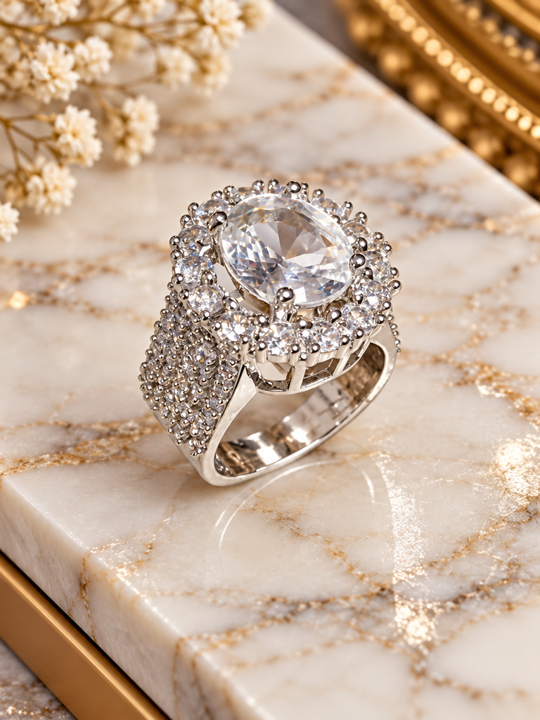 Stylish AD Ring (Pink)