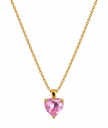 Elegant Pink Heart Pendant Necklace for Women