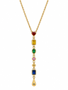Multicolour Gold-Tone Long Pendant Chain for Women