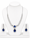 AD Jewellery Stylish Women Necklace Set (Blue)