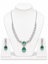 AD Jewellery Stylish Women Necklace Set (Sea Green)