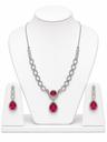 AD Jewellery Stylish Women Necklace Set (Ruby)